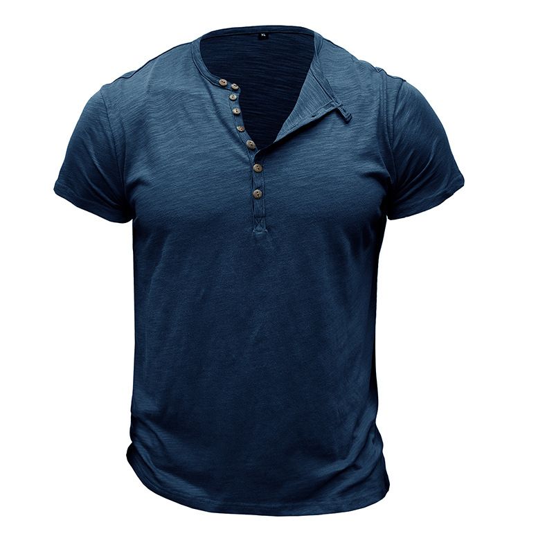 New Men's Short Sleeve Tshirt V neck 100% Cotton Linen Shirt Men's Casual Clothes Popular Tops for Men T-Shirts