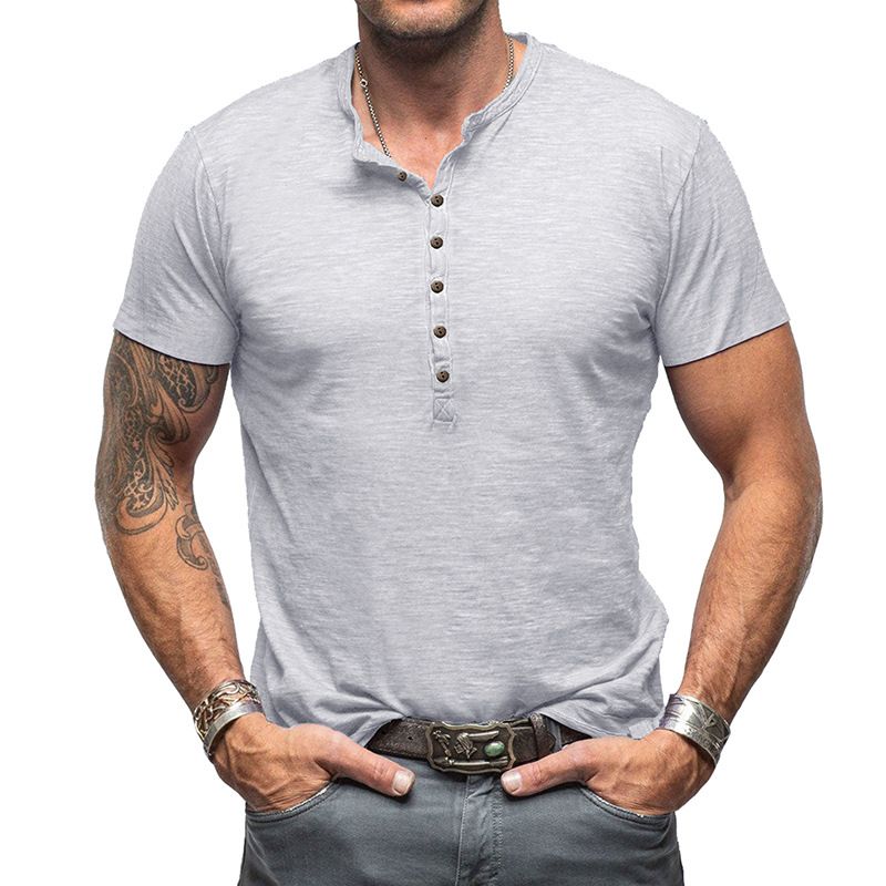 New Men's Short Sleeve Tshirt V neck 100% Cotton Linen Shirt Men's Casual Clothes Popular Tops for Men T-Shirts