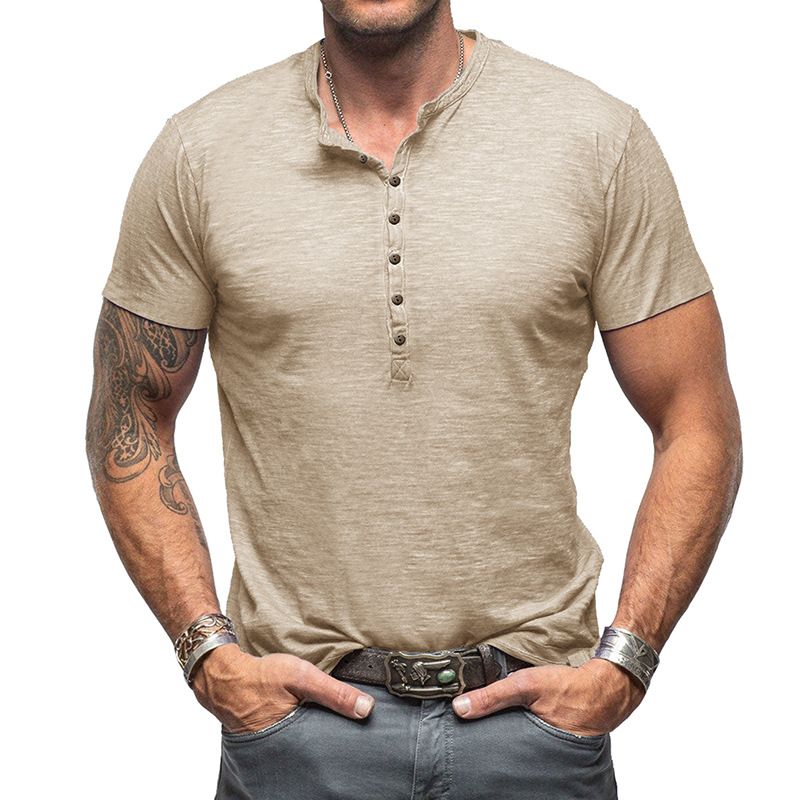 New Men's Short Sleeve Tshirt V neck 100% Cotton Linen Shirt Men's Casual Clothes Popular Tops for Men T-Shirts