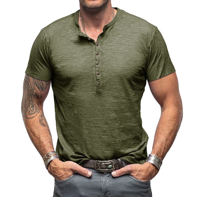 New Men's Short Sleeve Tshirt V neck 100% Cotton Linen Shirt Men's Casual Clothes Popular Tops for Men T-Shirts