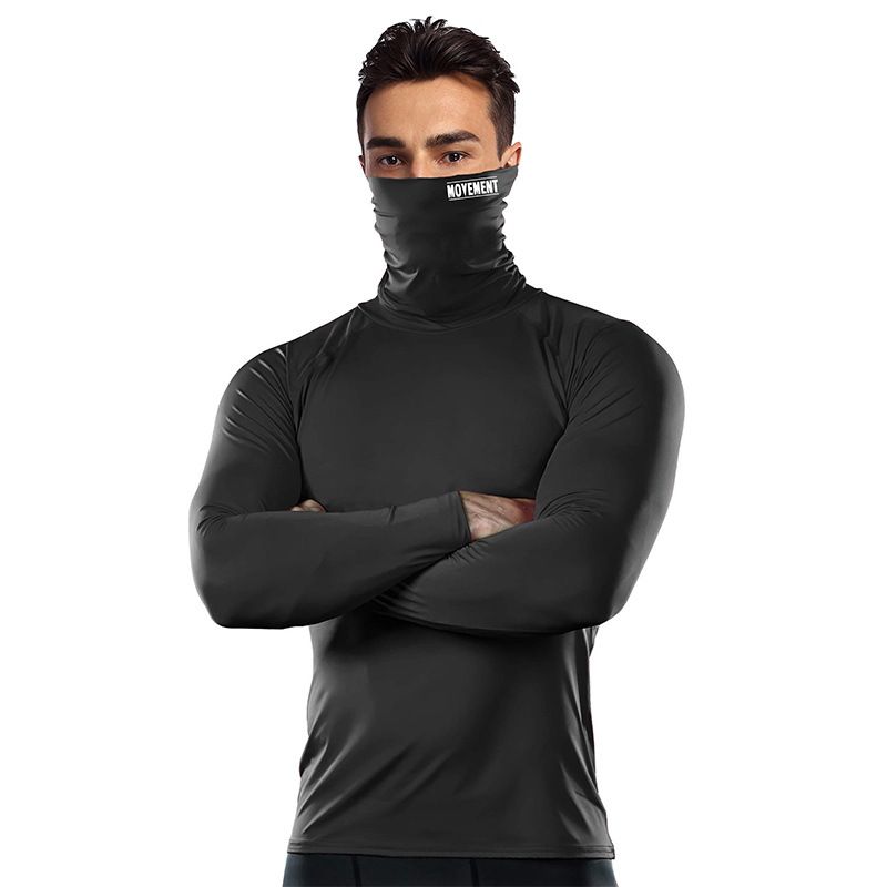 Custom design high neck t shirt polyester breathable workout shirts men long sleeve compression shirts T-Shirts