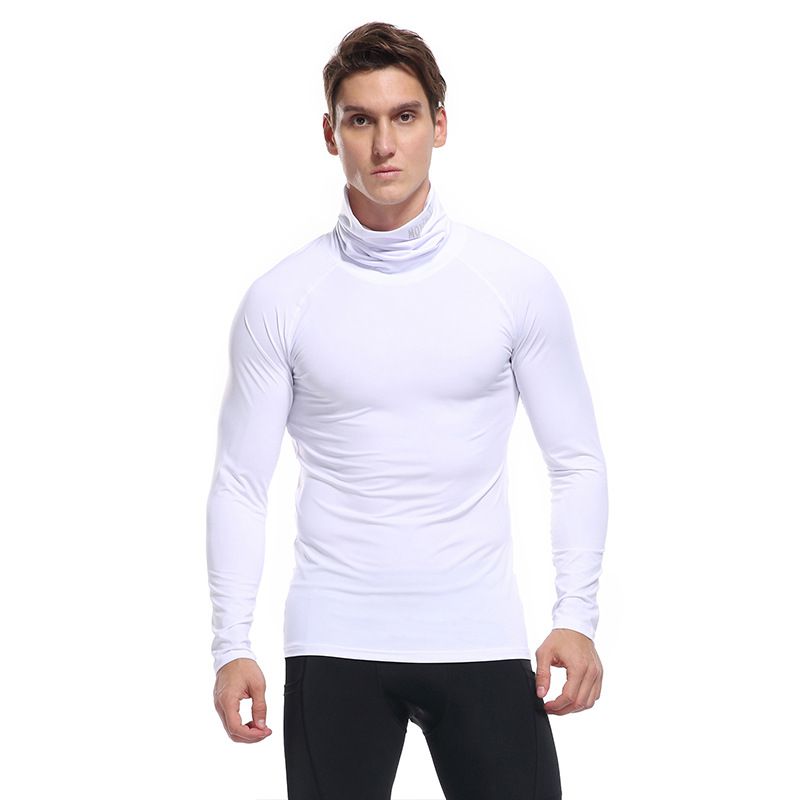 Custom design high neck t shirt polyester breathable workout shirts men long sleeve compression shirts T-Shirts