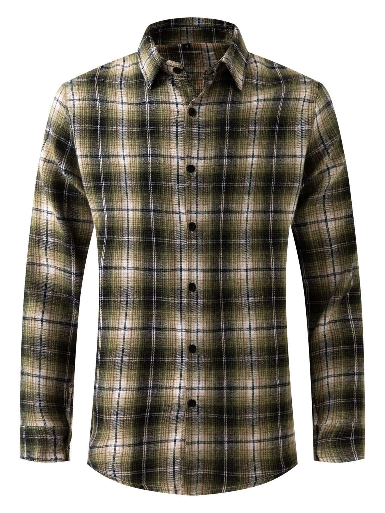 Spring and Autumn New Checkered shirt Cardigan high quality Men's Daily Casual Collar Long Sleeve Shirt