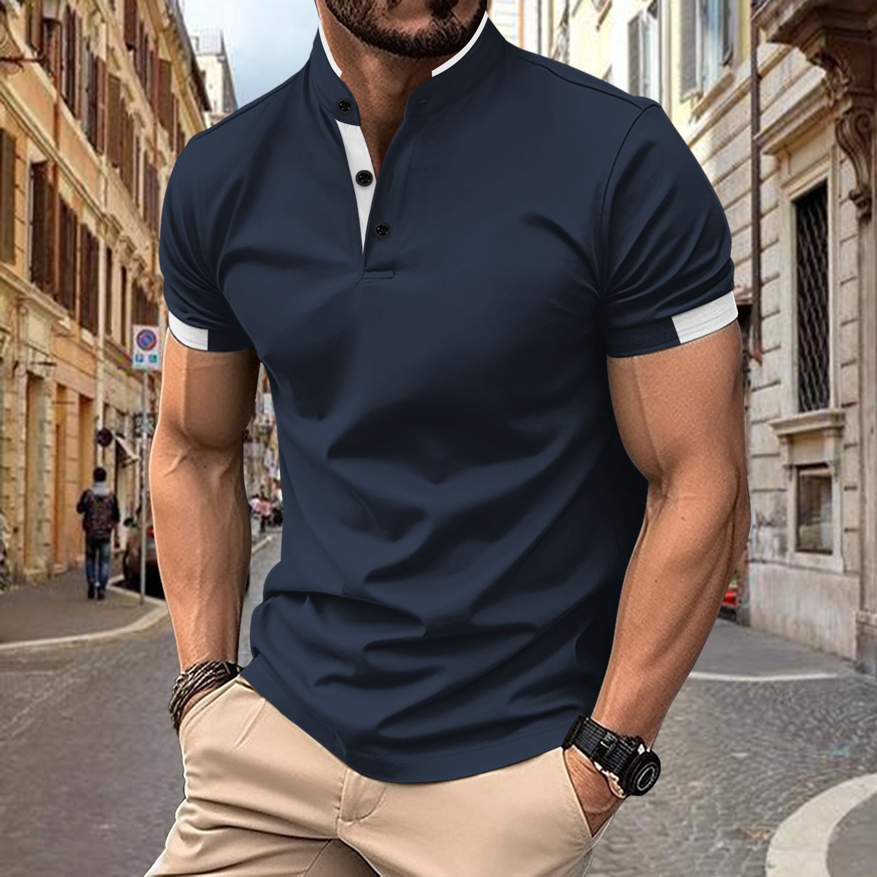 new simple fashion 1pcs MPQ polo shirts for men short sleeve polo tshirt for men T-Shirts