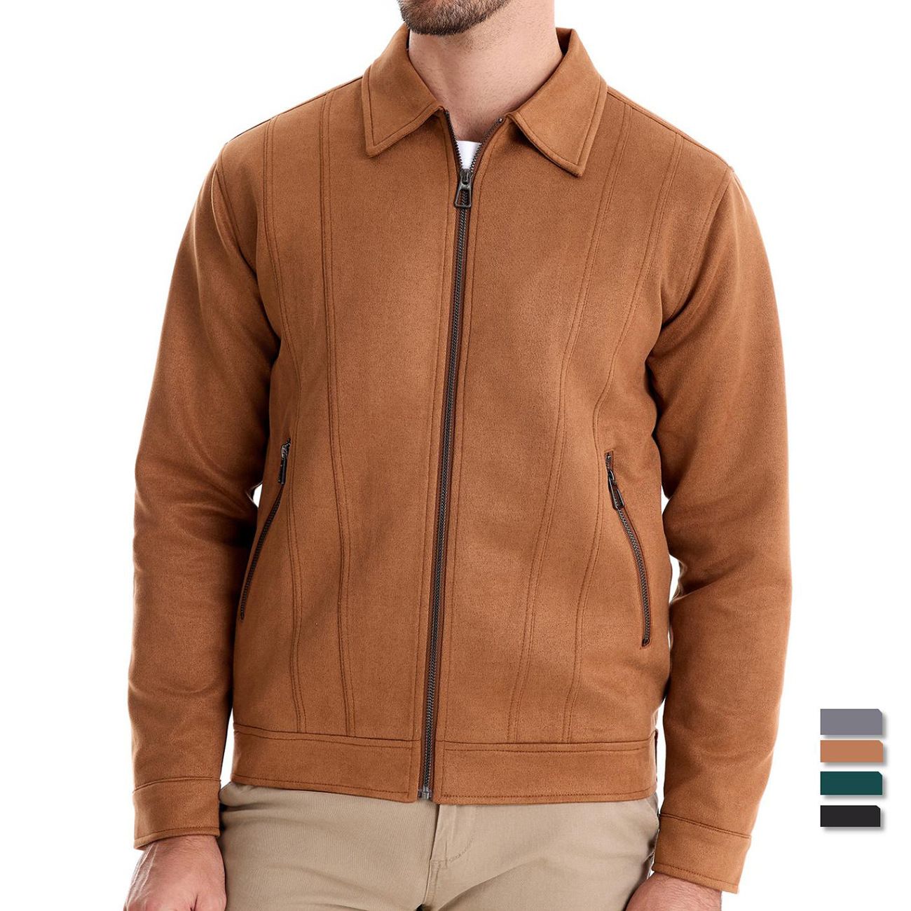 Wholesale new autumn and winter solid color lapel casual outdoor suede men's jacket Coats