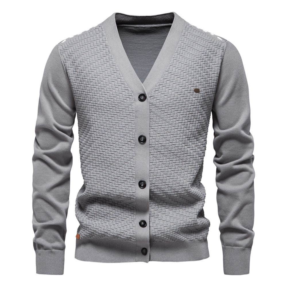 autumn/winter new men's V-neck single breasted knitted cardigan slim fit trendy men's sweater jacket Coats