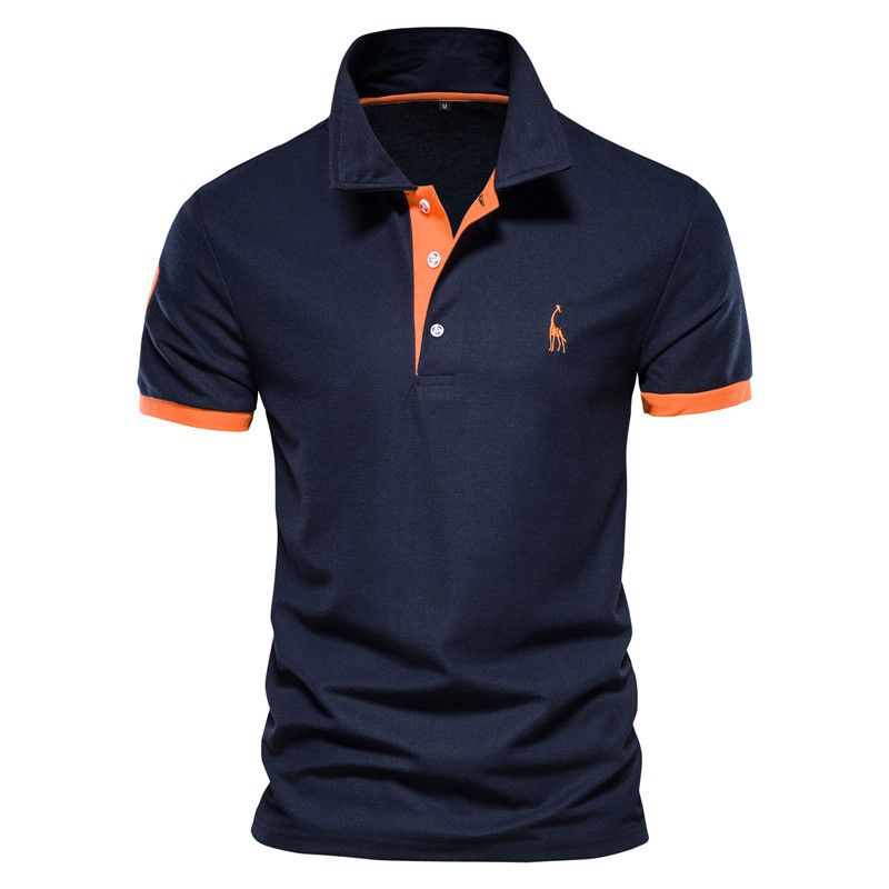 Fawn Embroidery POLO Shirt Men's Short-sleeved Cow Land Mesh Men's  Men's Clothing  Tops  T-Shirts