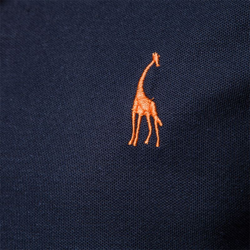 Fawn Embroidery POLO Shirt Men's Short-sleeved Cow Land Mesh Men's  Men's Clothing  Tops  T-Shirts