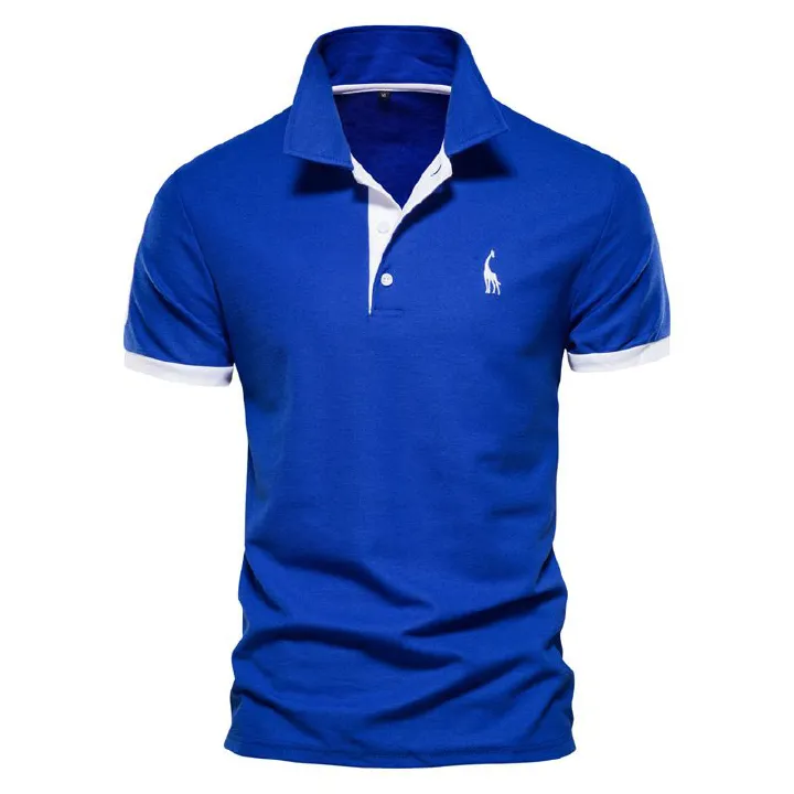 Fawn Embroidery POLO Shirt Men's Short-sleeved Cow Land Mesh Men's  Men's Clothing  Tops  T-Shirts