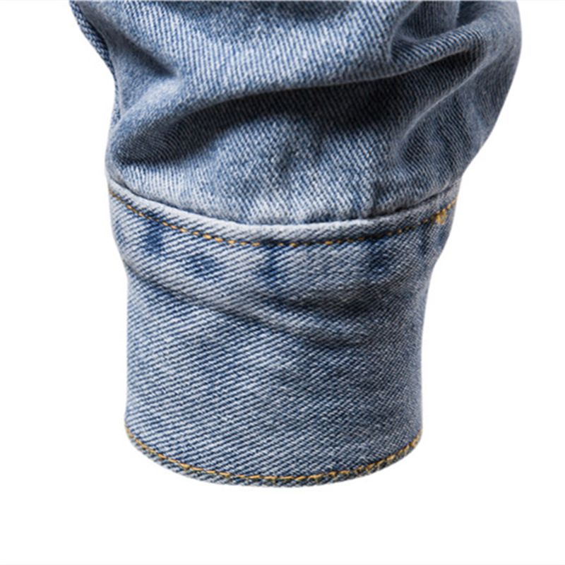 Men's Denim Jean Jacket Casual Outwear Fall Jacket Denim Button Up Coat Slim Fit Jacket For Male  Coats