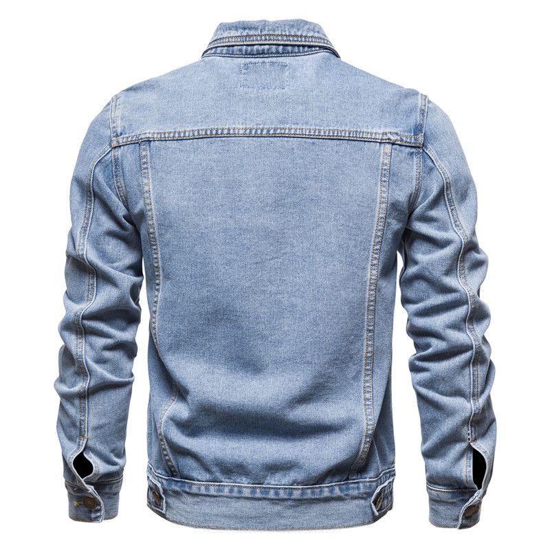 Men's Denim Jean Jacket Casual Outwear Fall Jacket Denim Button Up Coat Slim Fit Jacket For Male  Coats