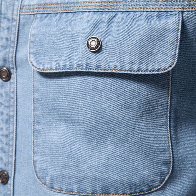 Custom  Spring Regular Fit Long Sleeve Two Chest Pockets Denim Overshirt jacket Men Denim Shirts Gentleman Jack Clothing Shirts