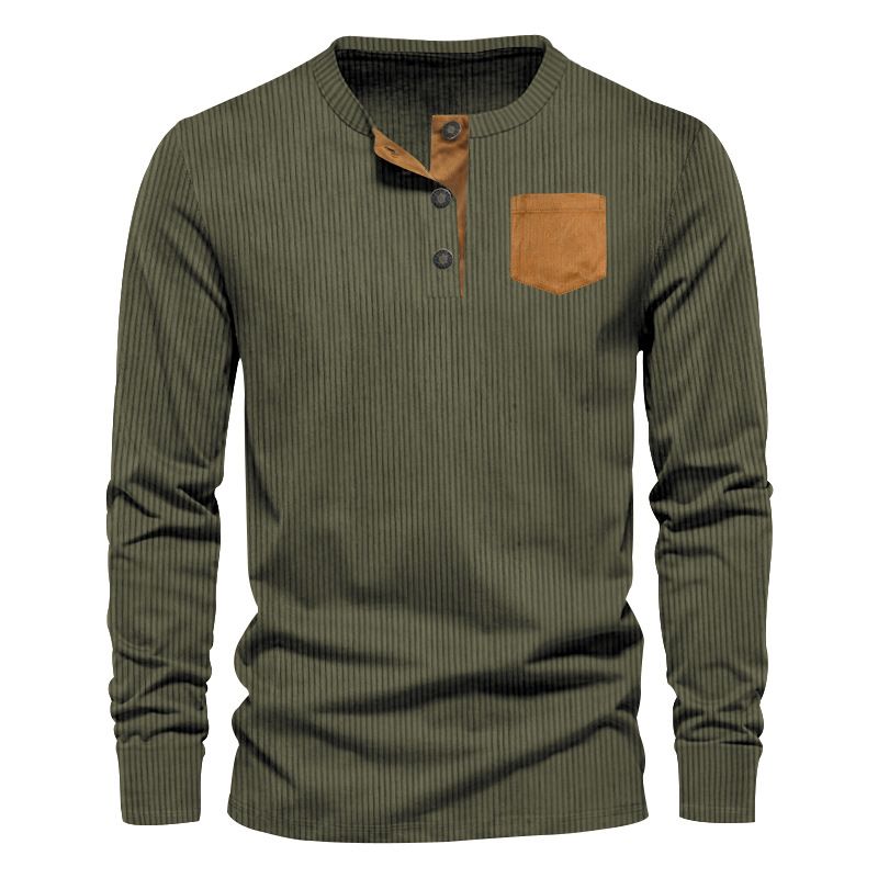 Spring Streetwear Corduroy Plain Tshirt Basic T Shirt Customized Mens Blank Long Sleeve T Shirt