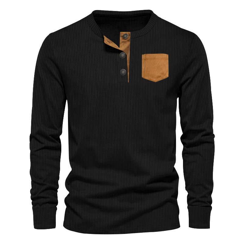 Spring Streetwear Corduroy Plain Tshirt Basic T Shirt Customized Mens Blank Long Sleeve T Shirt