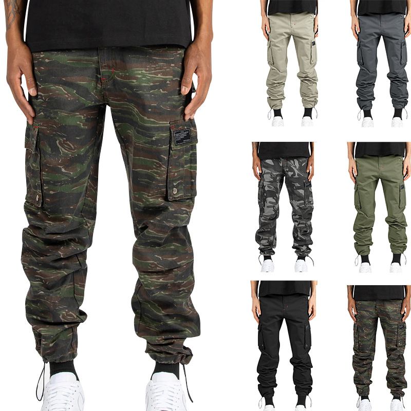 Manufacturer Men's Cargo Pants Casual Multi Pockets Baggy Pants Custom Straight Camo Cargo Pants Trousers Man Casual