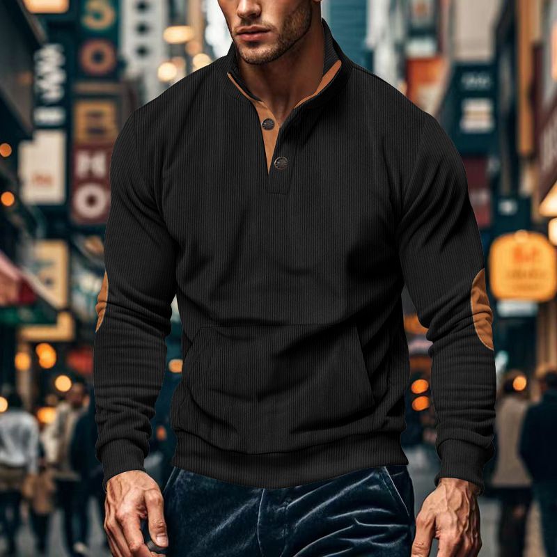 Men's Casual Stand Collar Long Sleeve Pullover Hoodie Small Checkered Knit All-Season Wear Seniors Fashionable Spring Autumn  Sweaters