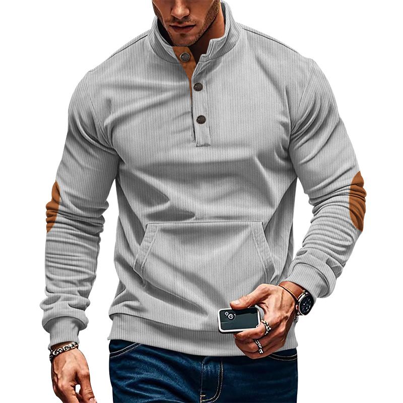 Men's Casual Stand Collar Long Sleeve Pullover Hoodie Small Checkered Knit All-Season Wear Seniors Fashionable Spring Autumn  Sweaters