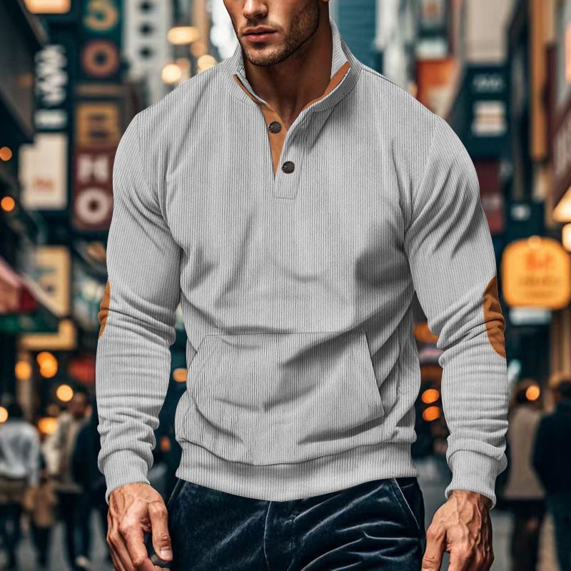 Men's Casual Stand Collar Long Sleeve Pullover Hoodie Small Checkered Knit All-Season Wear Seniors Fashionable Spring Autumn  Sweaters
