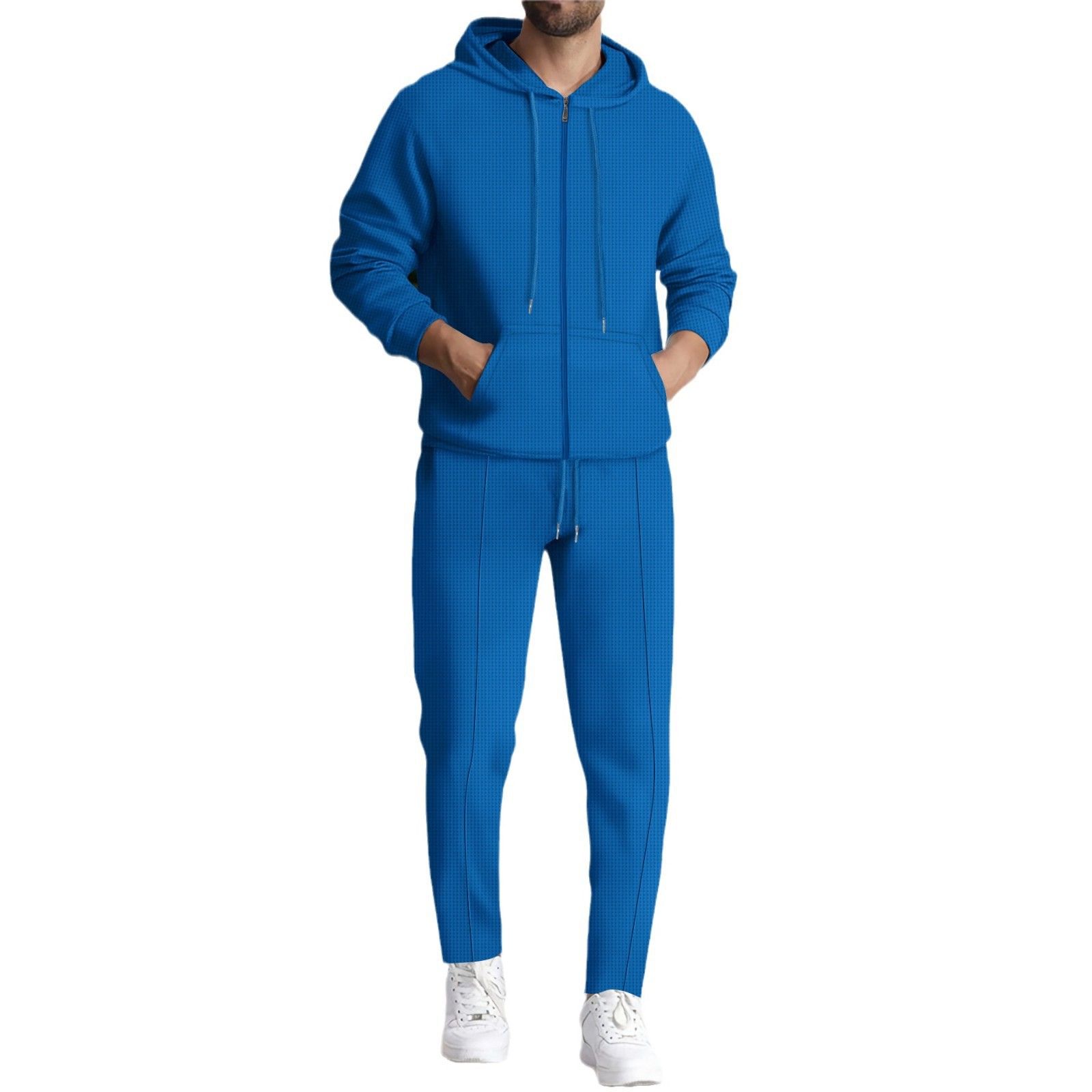 men sportswear two piece cotton zipper hoodie sweatpant breathable jogging fitness men tracksuit sweatshirts men's set Two-Piece Outfits