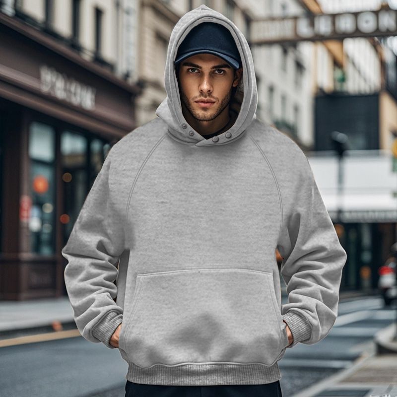 High quality customizationboxy fit hoodie Men's fall/winter fleece hoodie casual pocket to custom blank oversized men hoodies Sweatshirts