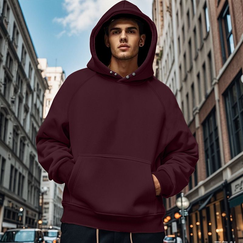 High quality customizationboxy fit hoodie Men's fall/winter fleece hoodie casual pocket to custom blank oversized men hoodies Sweatshirts