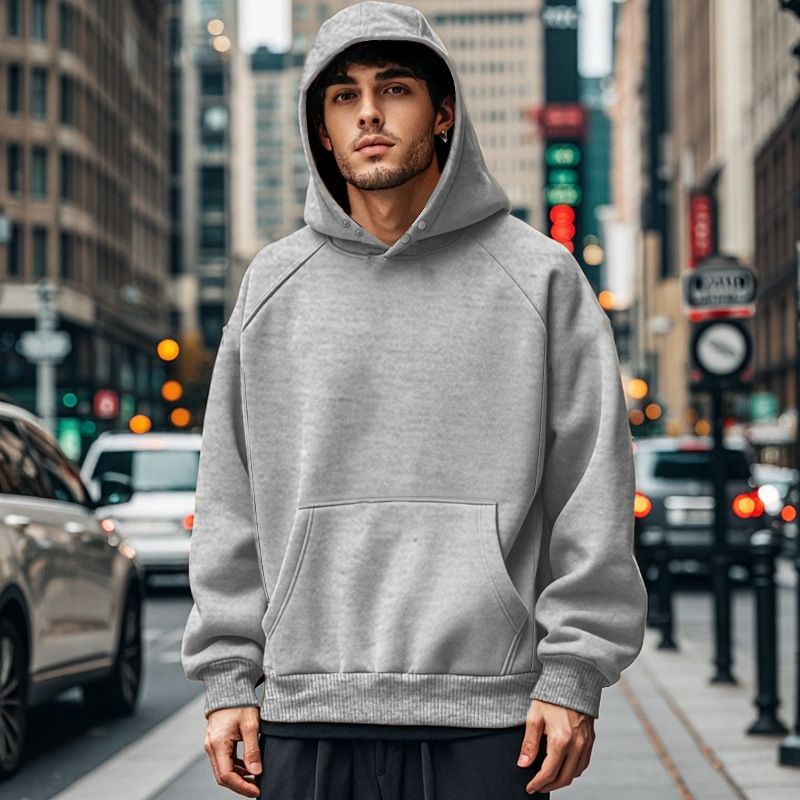 High quality customizationboxy fit hoodie Men's fall/winter fleece hoodie casual pocket to custom blank oversized men hoodies Sweatshirts