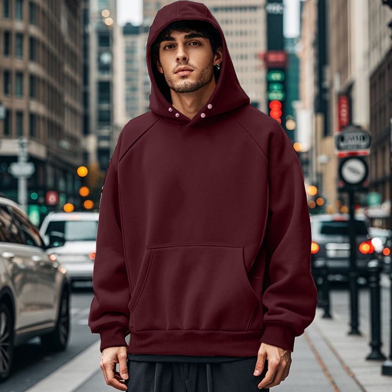 High quality customizationboxy fit hoodie Men's fall/winter fleece hoodie casual pocket to custom blank oversized men hoodies Sweatshirts