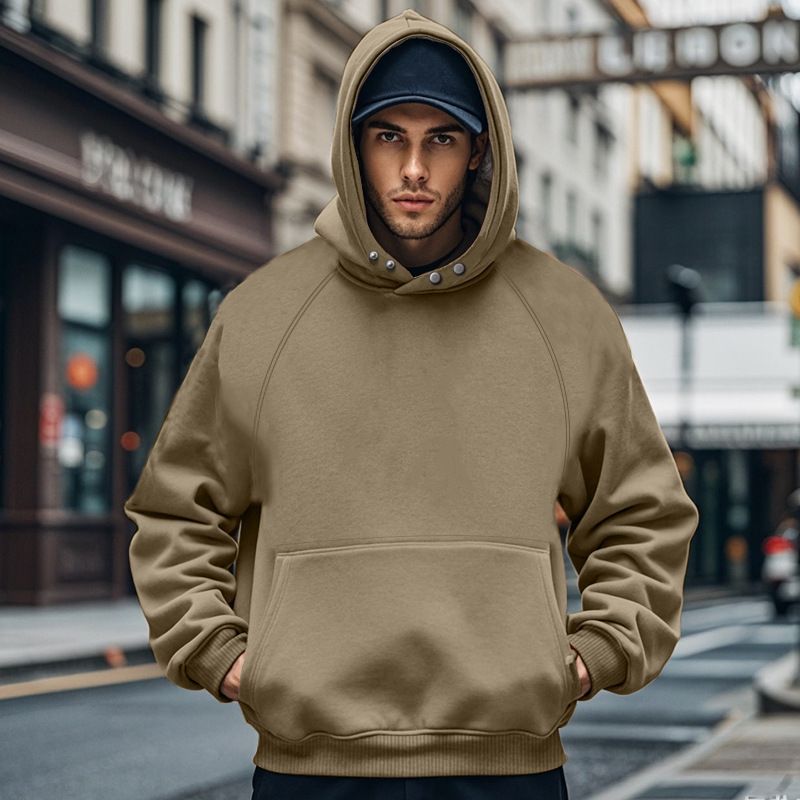 High quality customizationboxy fit hoodie Men's fall/winter fleece hoodie casual pocket to custom blank oversized men hoodies Sweatshirts