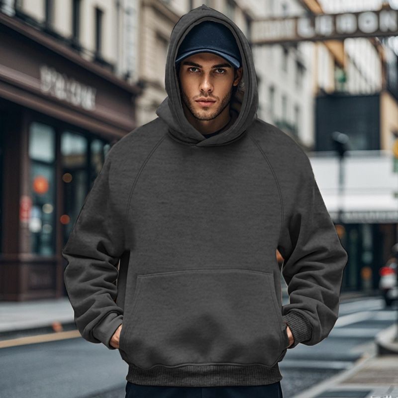 High quality customizationboxy fit hoodie Men's fall/winter fleece hoodie casual pocket to custom blank oversized men hoodies Sweatshirts