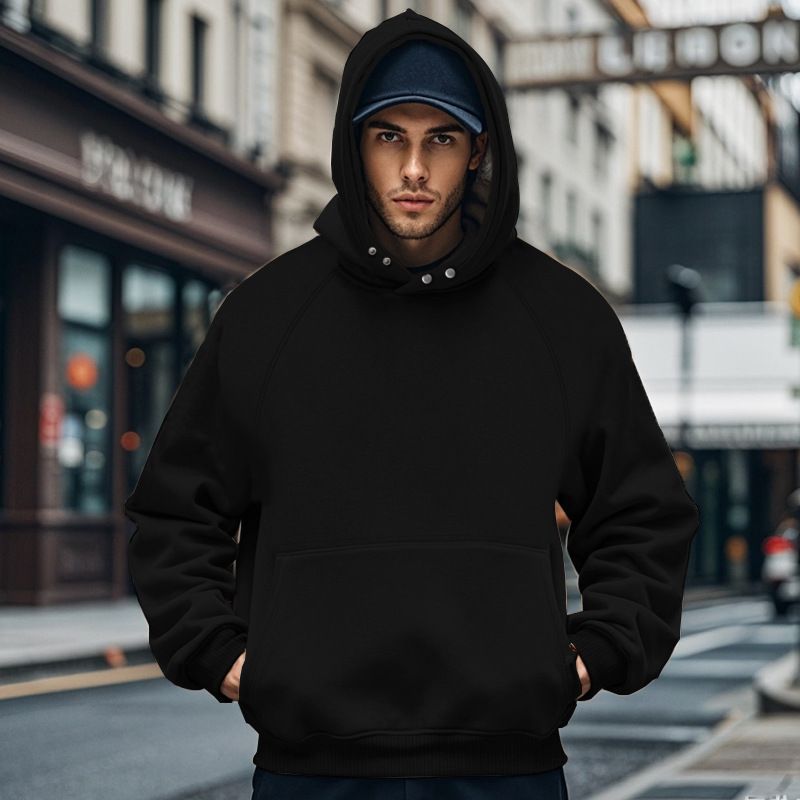 High quality customizationboxy fit hoodie Men's fall/winter fleece hoodie casual pocket to custom blank oversized men hoodies Sweatshirts