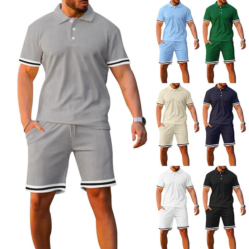 Customised tracksuit men casual men tracksuit 2 pieces t-shirt short set for summer Two-Piece Outfits