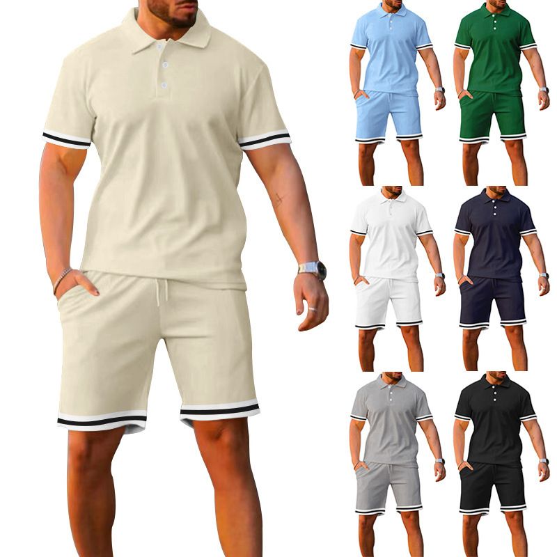 Customised tracksuit men casual men tracksuit 2 pieces t-shirt short set for summer Two-Piece Outfits