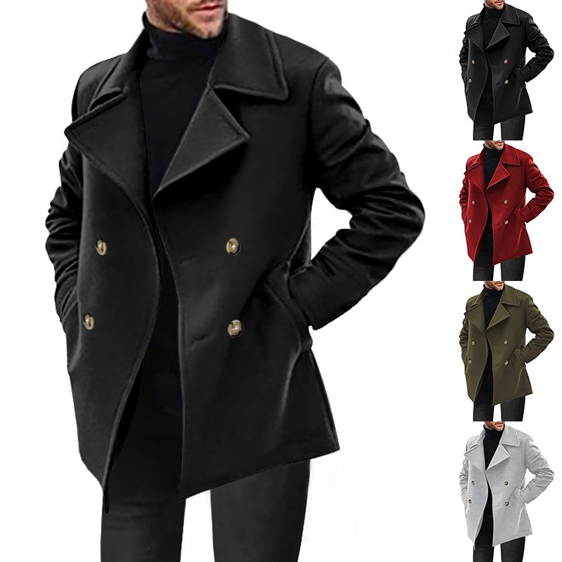 Hot Selling  Fashion Men Stylish Outwear Long Sleeve Pocket Long Jacket Winter Slim Trench winter coats for men  Jackets  Coats