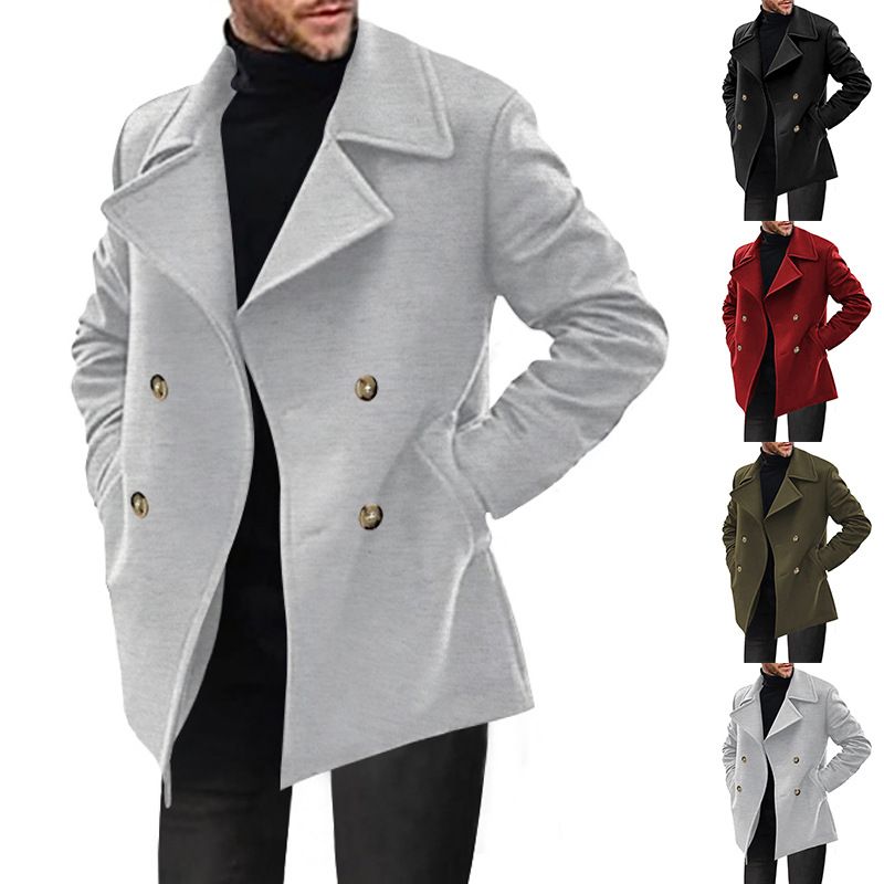 Hot Selling  Fashion Men Stylish Outwear Long Sleeve Pocket Long Jacket Winter Slim Trench winter coats for men  Jackets  Coats