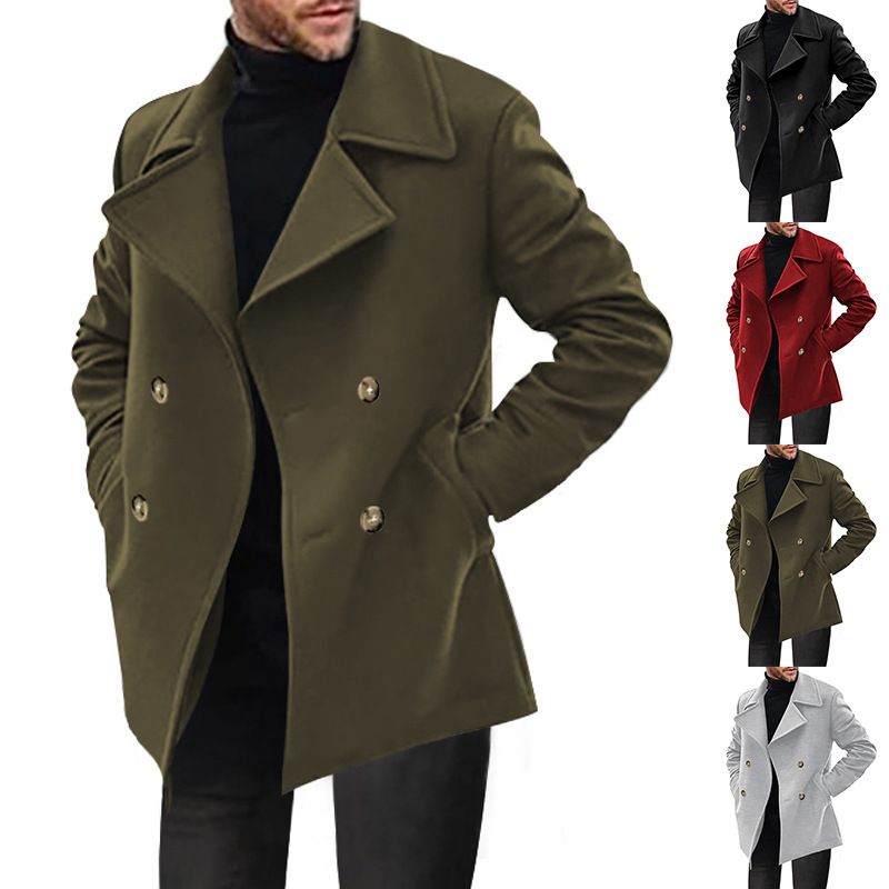 Hot Selling  Fashion Men Stylish Outwear Long Sleeve Pocket Long Jacket Winter Slim Trench winter coats for men  Jackets  Coats