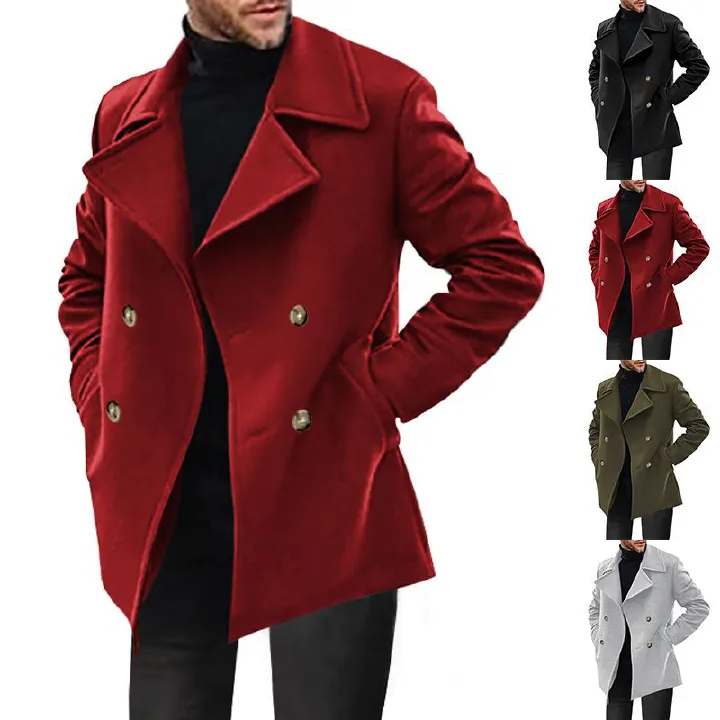 Hot Selling  Fashion Men Stylish Outwear Long Sleeve Pocket Long Jacket Winter Slim Trench winter coats for men  Jackets  Coats