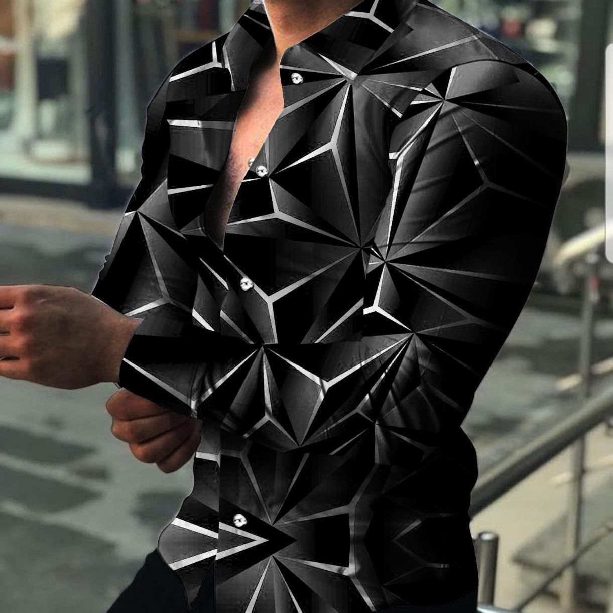 New Fashion Camisas Para Hombres Classic Mens Chic Shirts Chemise Homme De Lux Designer Polyester Shirts for Men Shirts