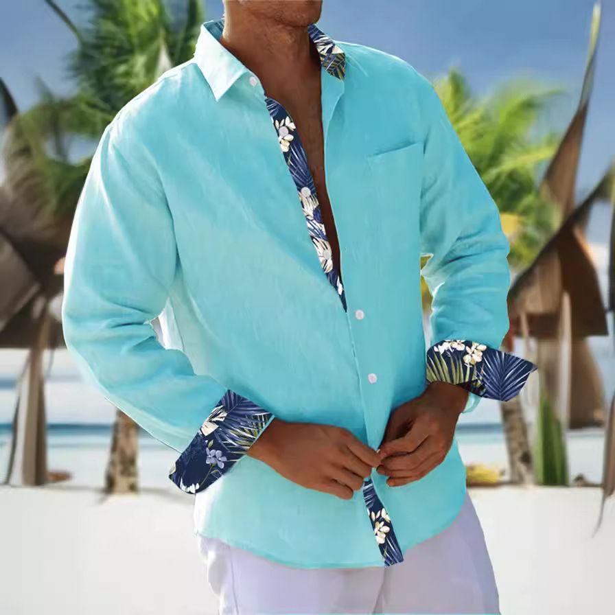 Hawaii Tropical 3D Printed Casual Button-Knit Summer Polo Off-The-Shoulder Short Sleeve Size XL-for Beach Vacation Formal Events  Shirts