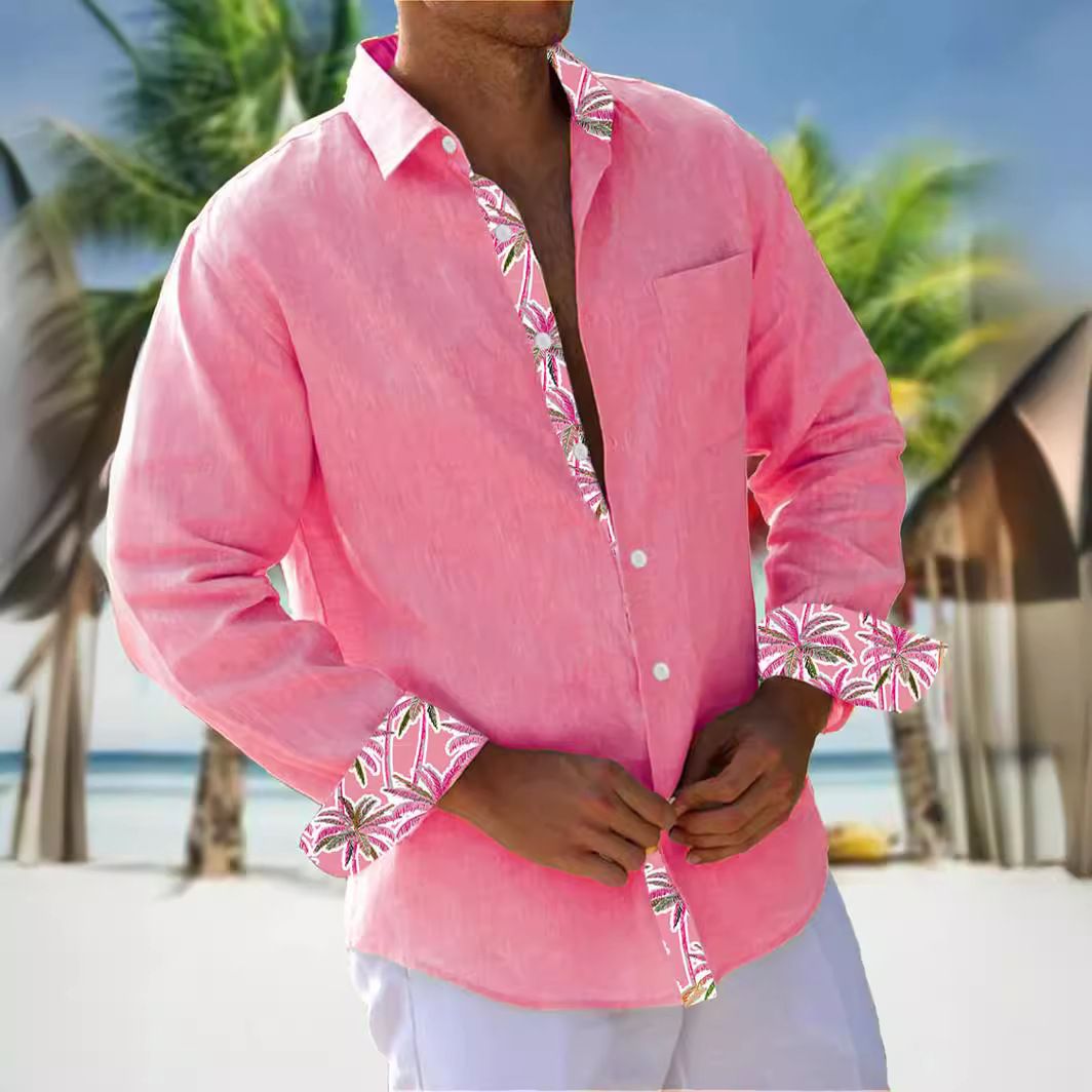 Hawaii Tropical 3D Printed Casual Button-Knit Summer Polo Off-The-Shoulder Short Sleeve Size XL-for Beach Vacation Formal Events  Shirts