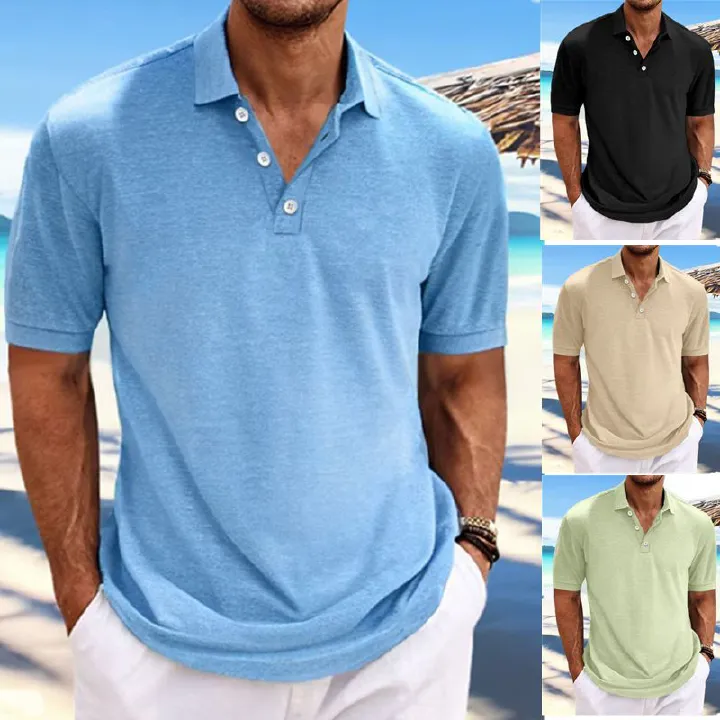 Men's shirt sand collar V-neck linen long sleeved solid color men's loose top pullover shirt casual shirt oversized t-shirt men T-Shirts