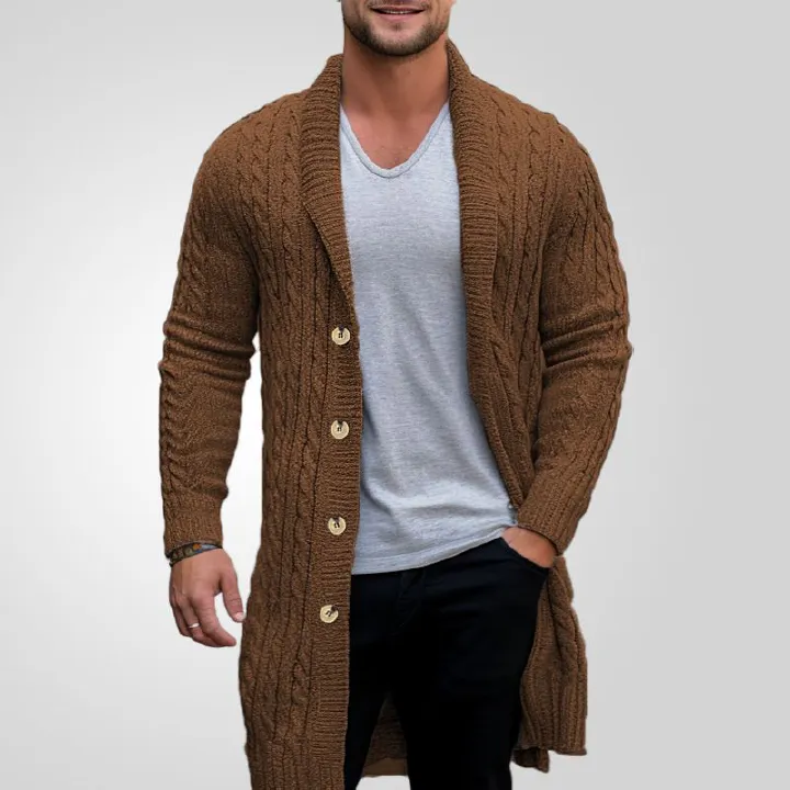 Men's Autumn Winter knitted Long Sweaters Thick Needle Twisted Cardigan Sweater Coat Woolen jacket Coats