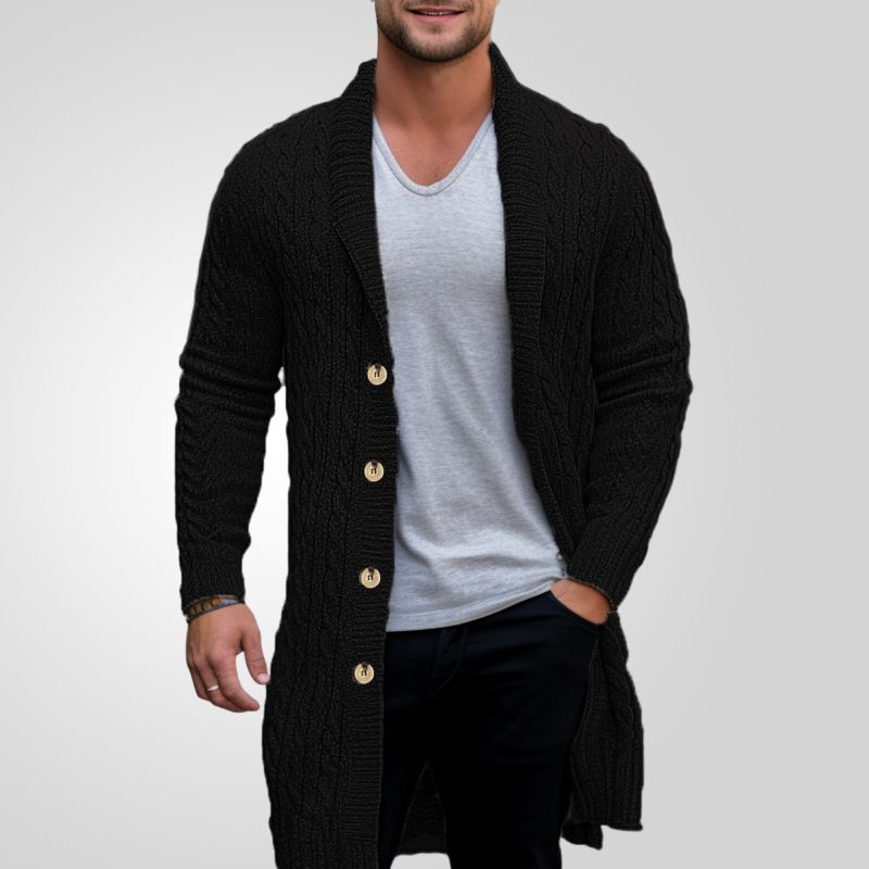 Men's Autumn Winter knitted Long Sweaters Thick Needle Twisted Cardigan Sweater Coat Woolen jacket Coats