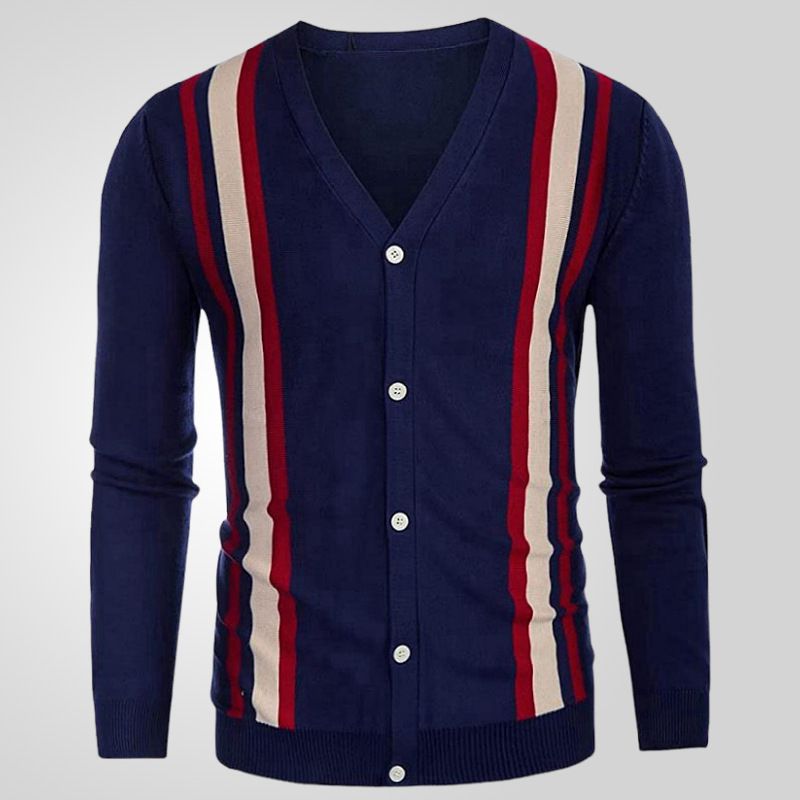 new European and American men's autumn knitted lapel long sleeve casual sweater cardigan Sweaters