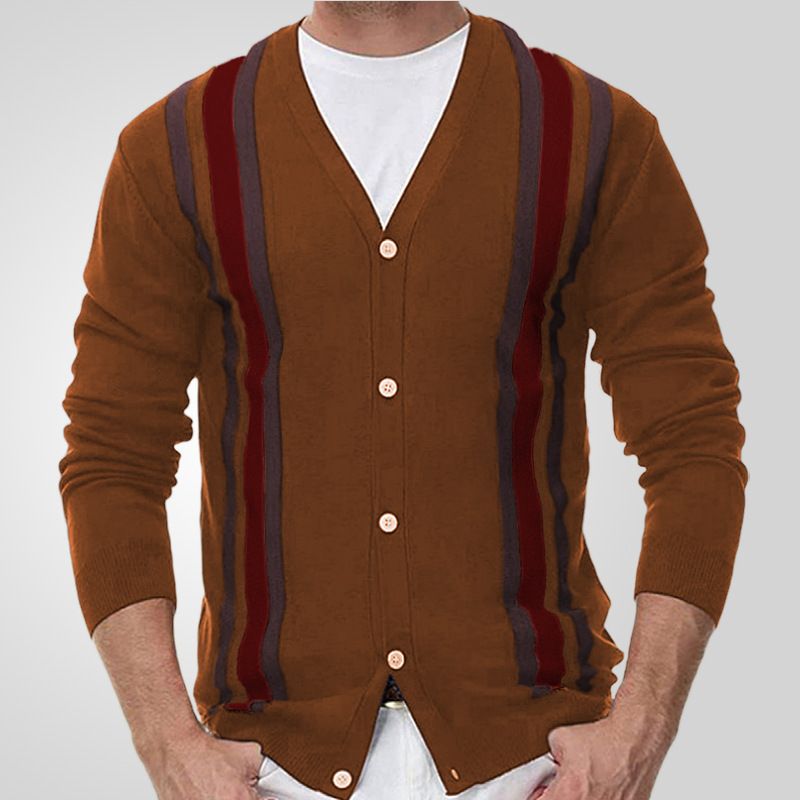 new European and American men's autumn knitted lapel long sleeve casual sweater cardigan Sweaters