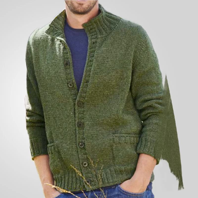 Wholesale Oversized Western Vintage Aztec Style High Neck Autumn Winter Thick Knitted Cardigan Sweater For Men With Collar   Sweaters