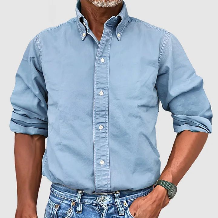 Men Vintage Shirts New Long Sleeve Button Down Shirt Men Casual Worked Shirt Male Chemise Homme Shirts