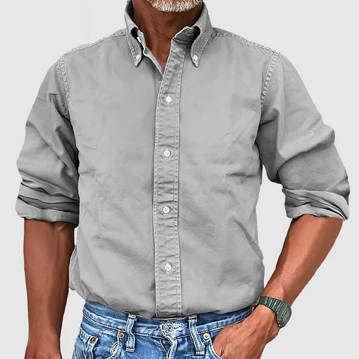 Men Vintage Shirts New Long Sleeve Button Down Shirt Men Casual Worked Shirt Male Chemise Homme Shirts