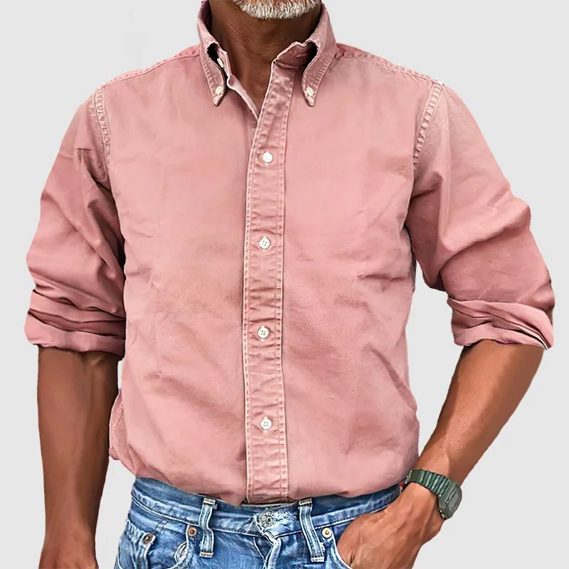 Men Vintage Shirts New Long Sleeve Button Down Shirt Men Casual Worked Shirt Male Chemise Homme Shirts