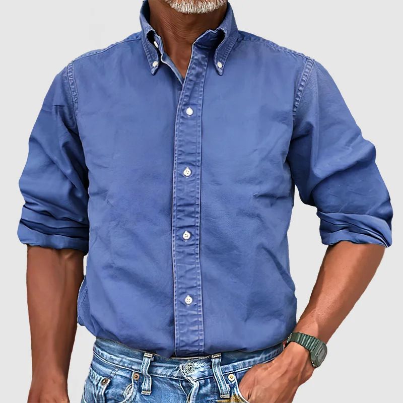 Men Vintage Shirts New Long Sleeve Button Down Shirt Men Casual Worked Shirt Male Chemise Homme Shirts