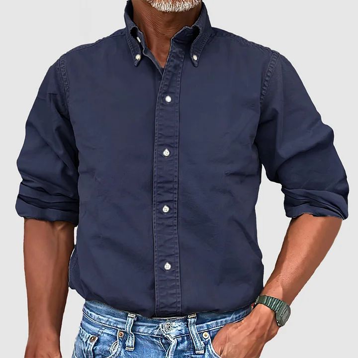 Men Vintage Shirts New Long Sleeve Button Down Shirt Men Casual Worked Shirt Male Chemise Homme  Shirts